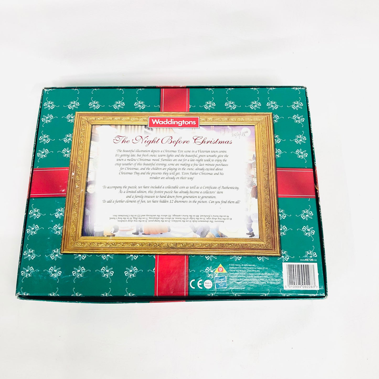 Waddingtons Limited Edition The Night Before Christmas 1000 Piece Jigsaw Puzzle With Coin