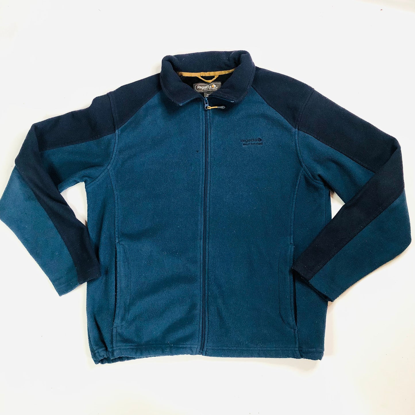 Regatta Mens Teal Blue Hedman Outdoor Walking Hiking Fleece Jacket Size Medium