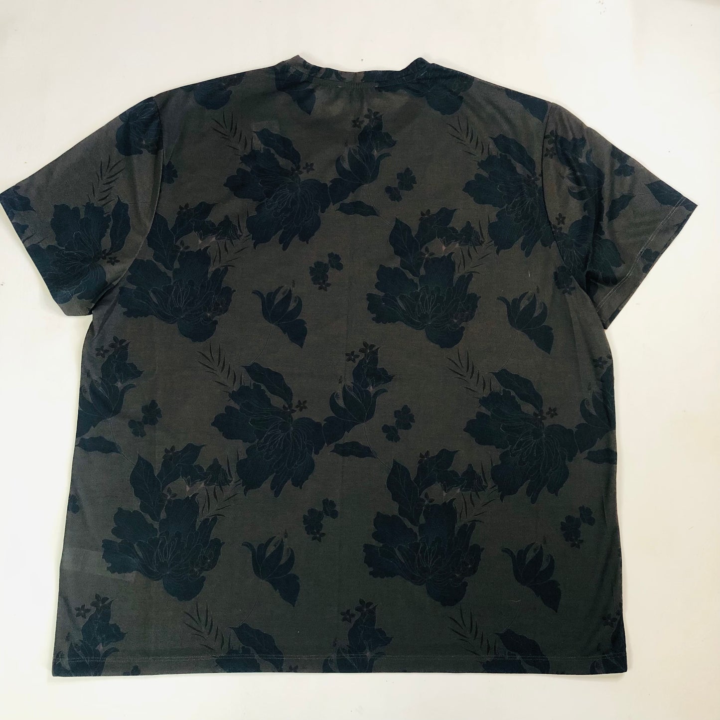 New Look Mens Khaki Green Floral Pattern Casual T-shirt Size XXL NEW