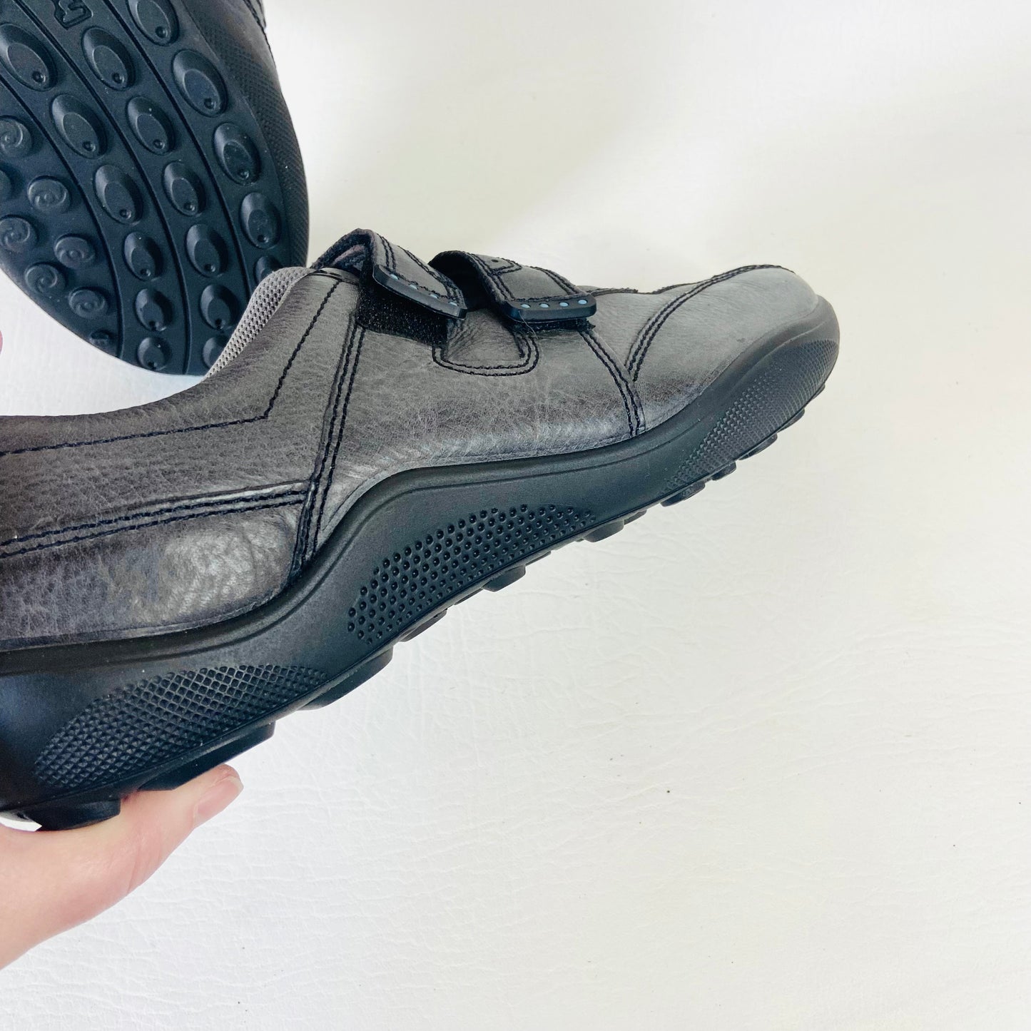 Hotter | Energise Men's Leather Casual Shoes Trainers | Dark Grey | Size 9 (43) | NEW