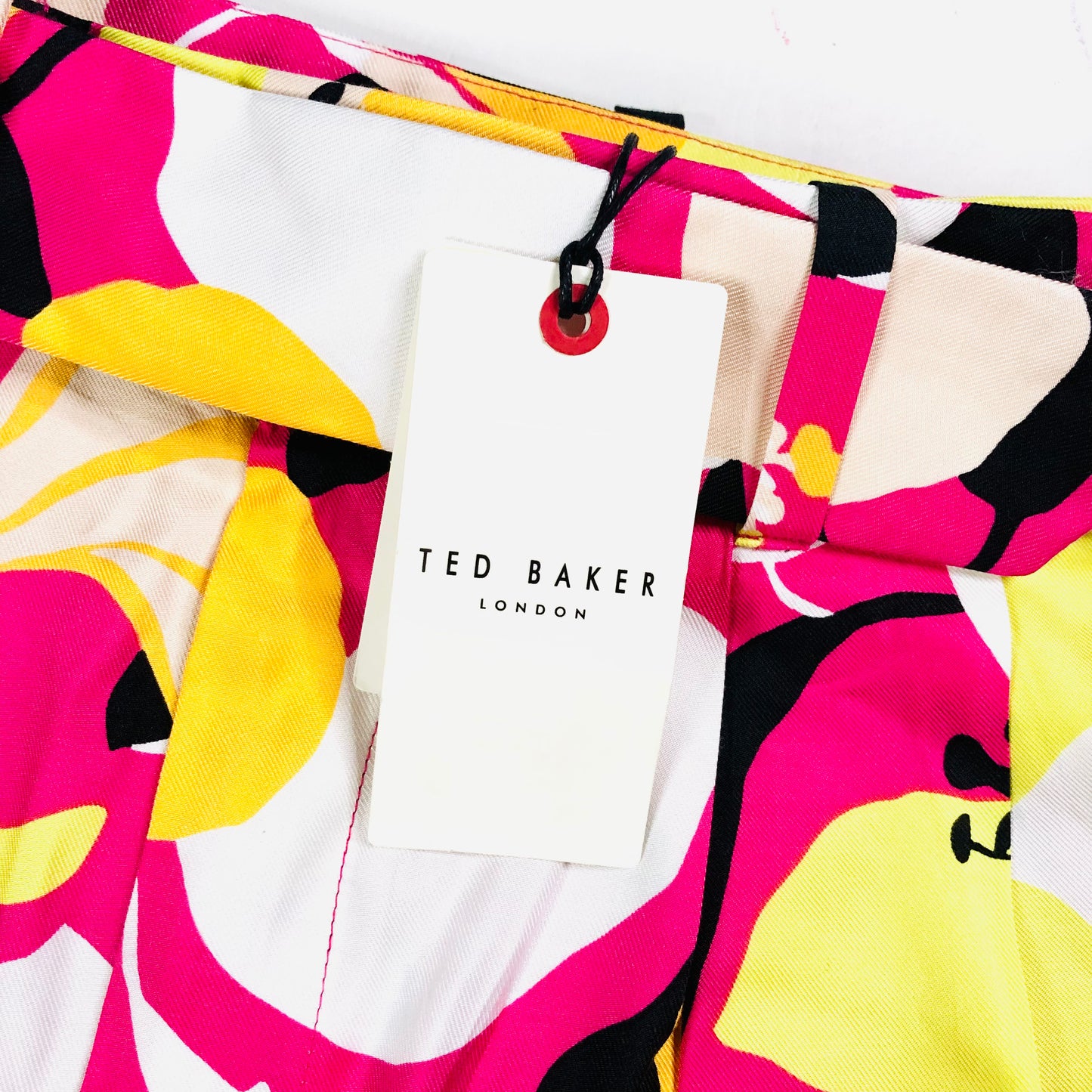 Ted Baker Thiana Belted Floral Print Shorts Pink & Yellow Size 0 (UK 6-8) NEW