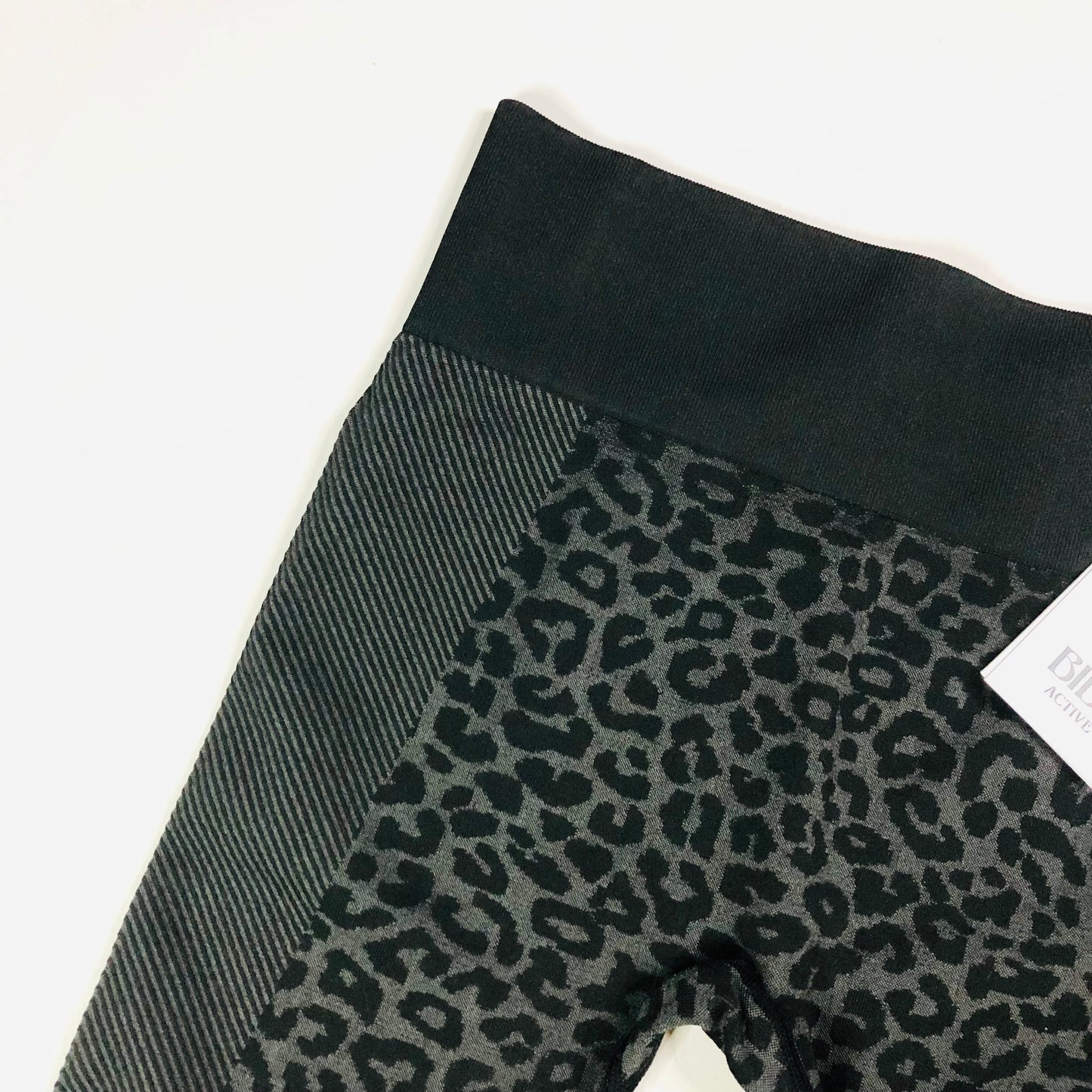 Biba Active Sports Bra & High Waist Leggings Gym Set Black Leopard Size 12 NEW