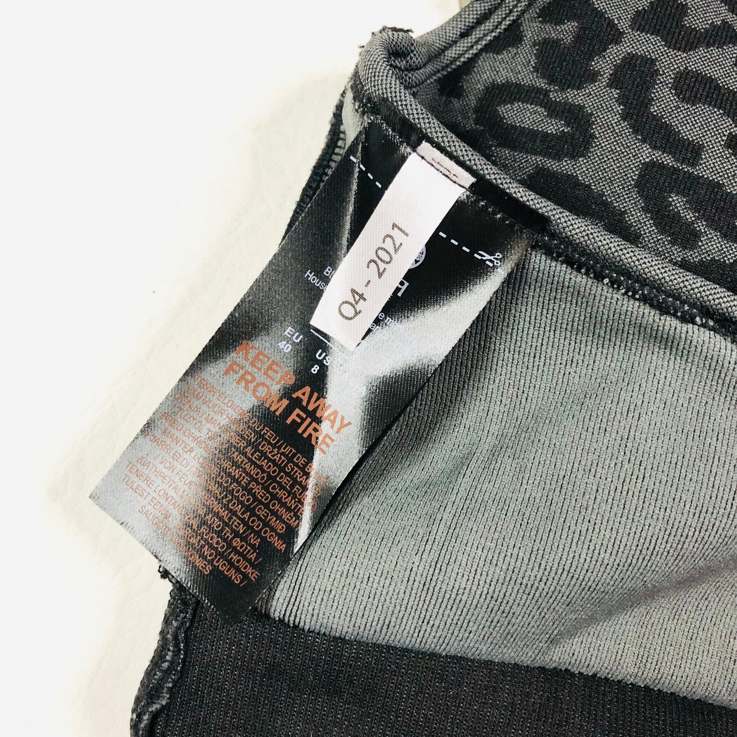 Biba Active Sports Bra & High Waist Leggings Gym Set Black Leopard Size 12 NEW