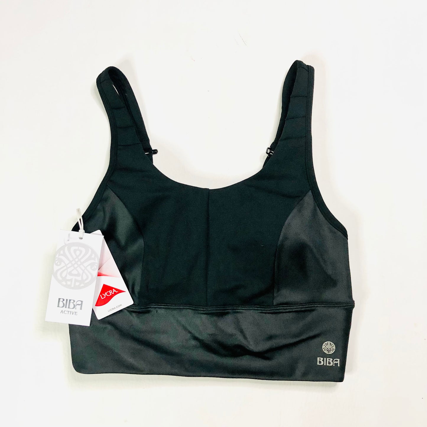 Biba Active Black Snake Panel Sports Bra Gym Top RRP £36.99 Size 12 (M) NEW
