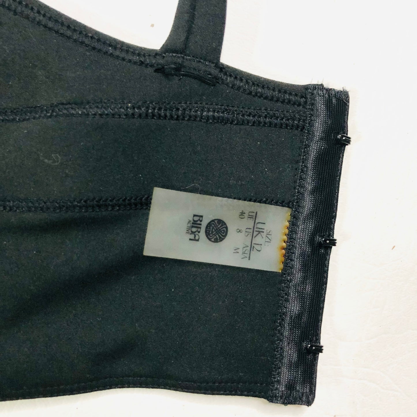 Biba Active Black Snake Panel Sports Bra Gym Top RRP £36.99 Size 12 (M) NEW