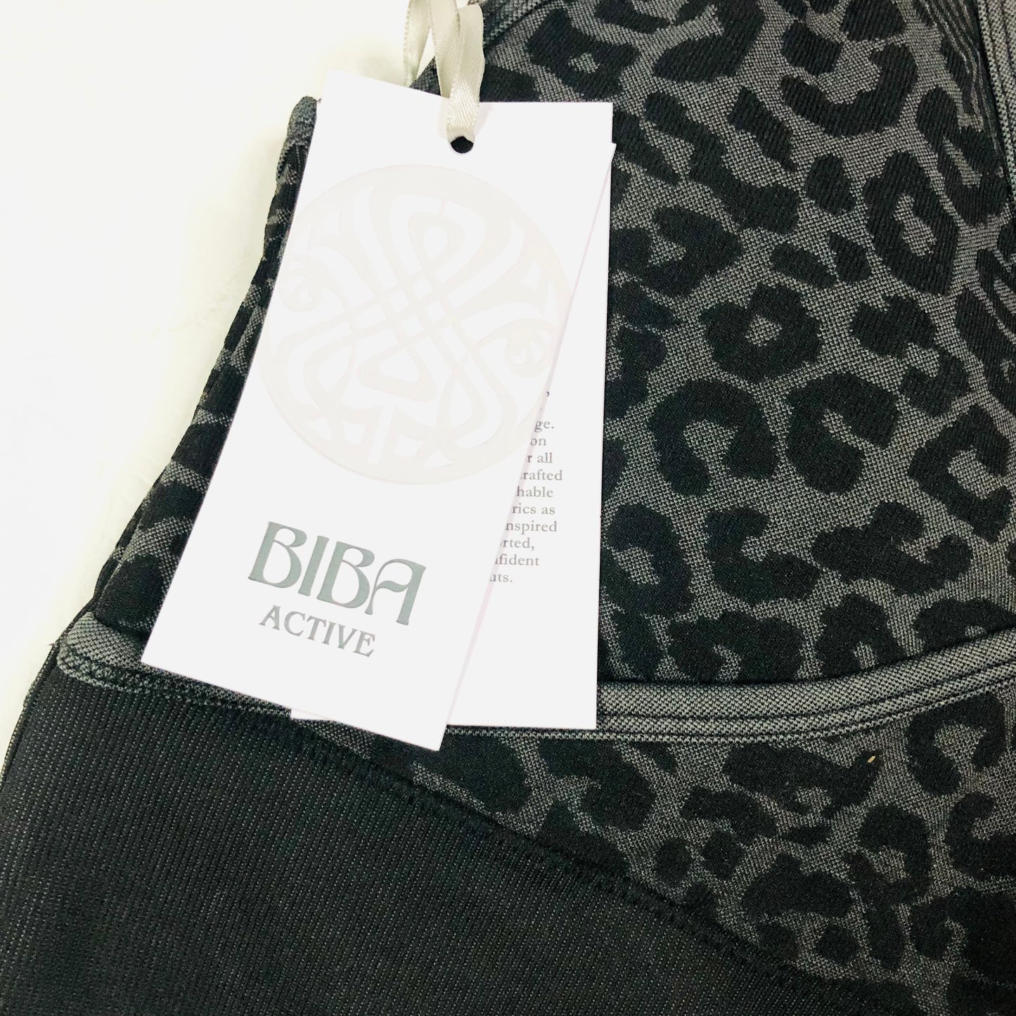 Biba Active Seamless Sports Bra Gym Top Black Leopard RRP £27.99 Size 14 NEW