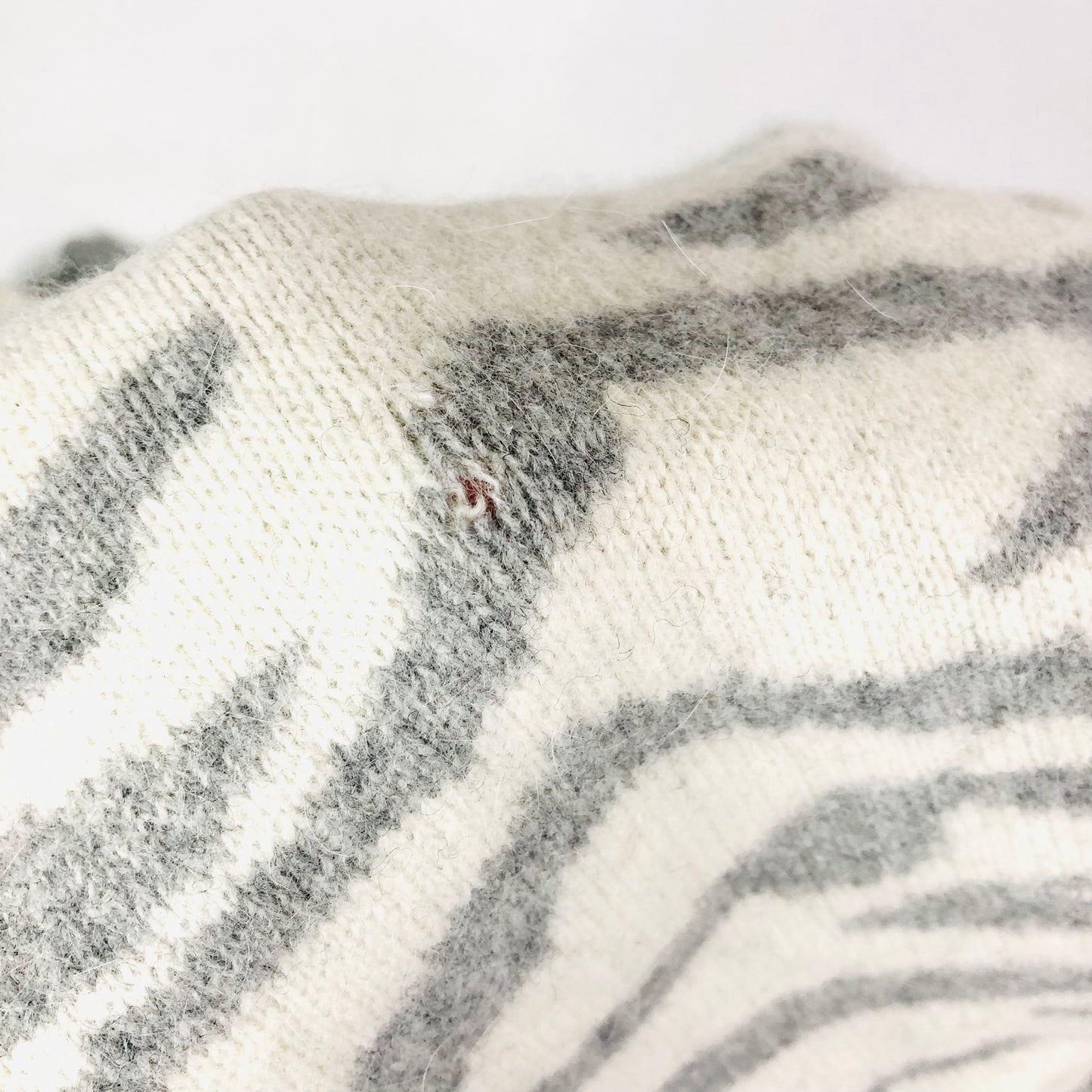 Accessorize Grey & White Zebra Print Wool Knit Scarf NEW