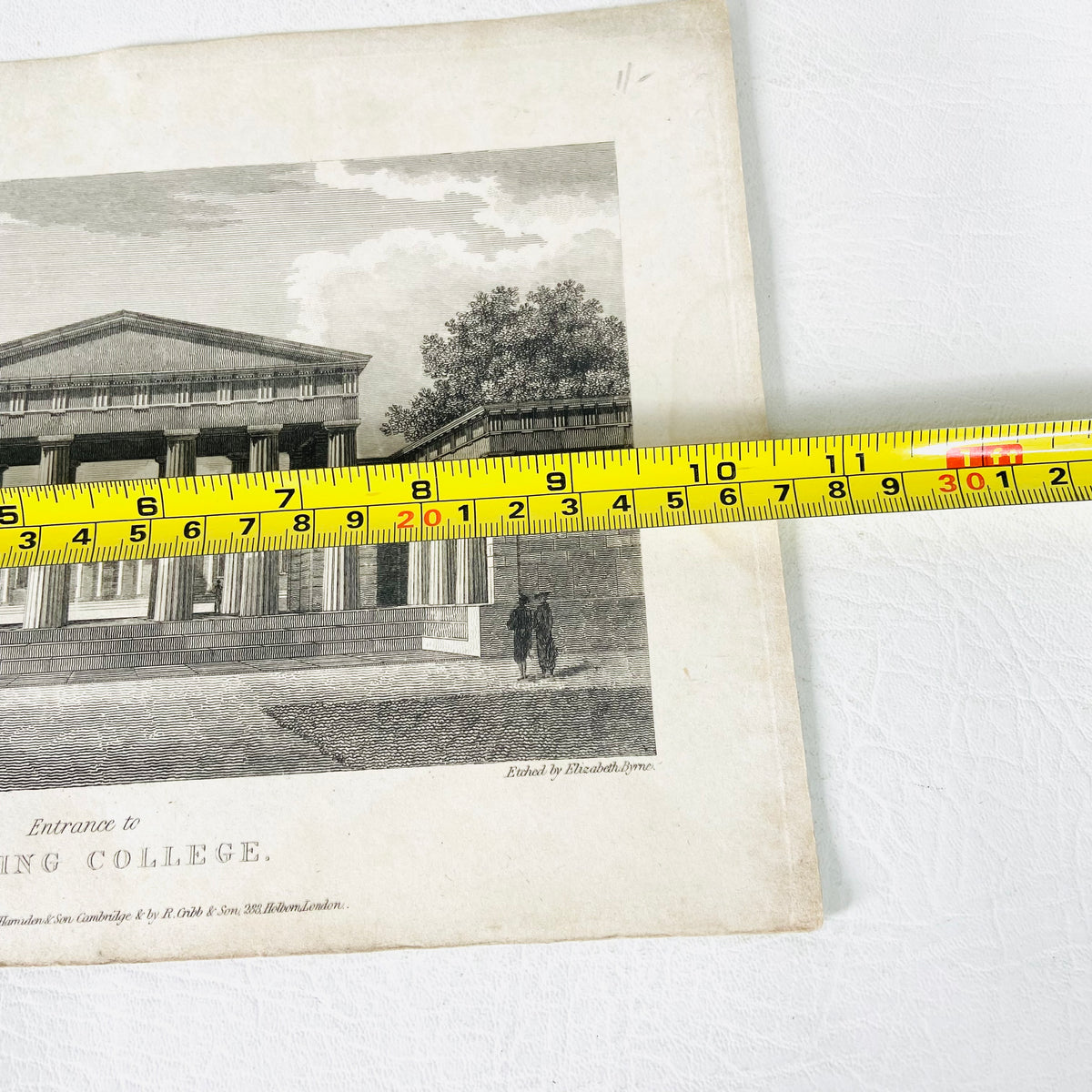 Collection 5X Antique Engravings Paper Prints Cambridge Landmarks (Kings College, Downing College, Trinity College)