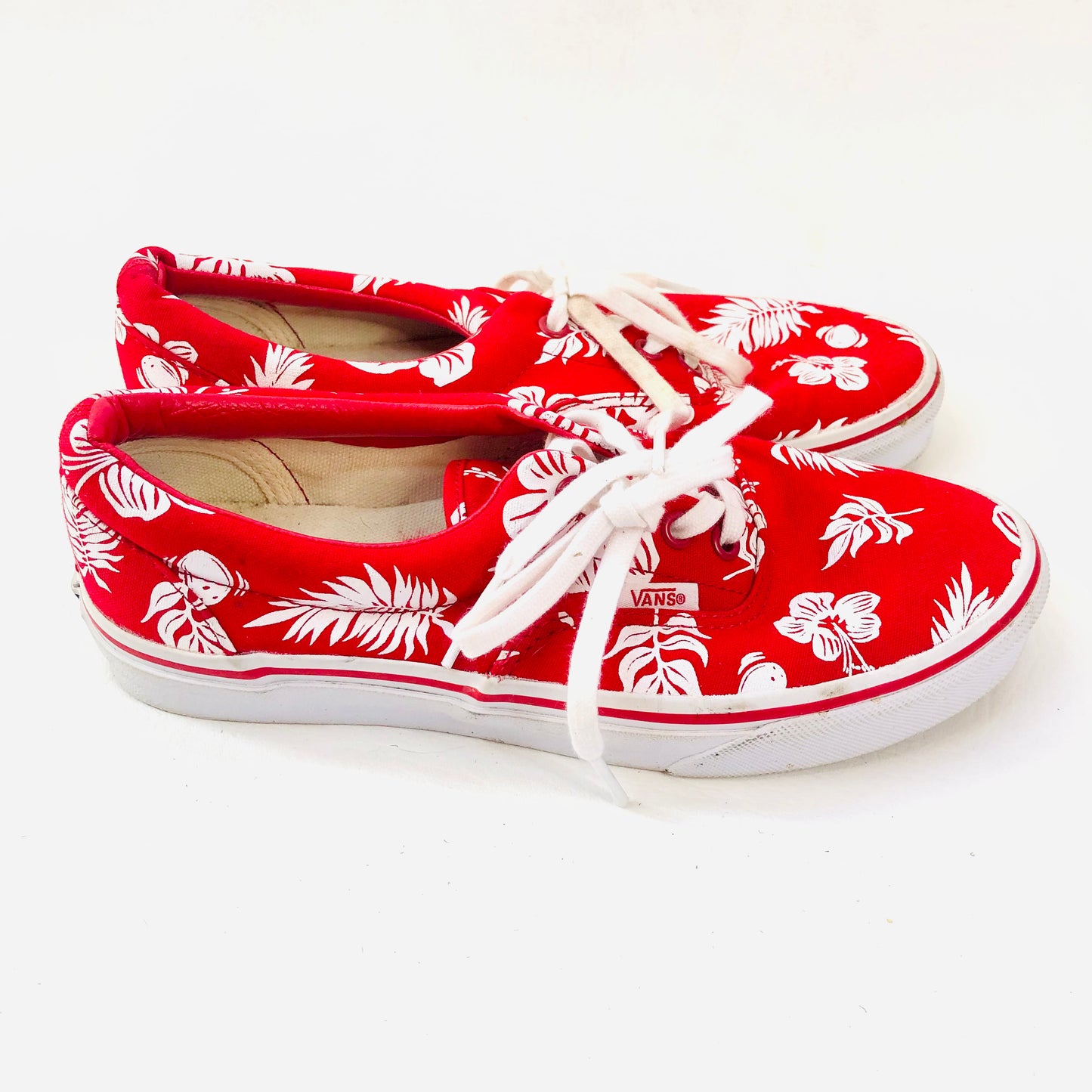 Vans Era Tropicoco Red & White Flower Pattern Trainers Sneaker UK 5.5 Womens