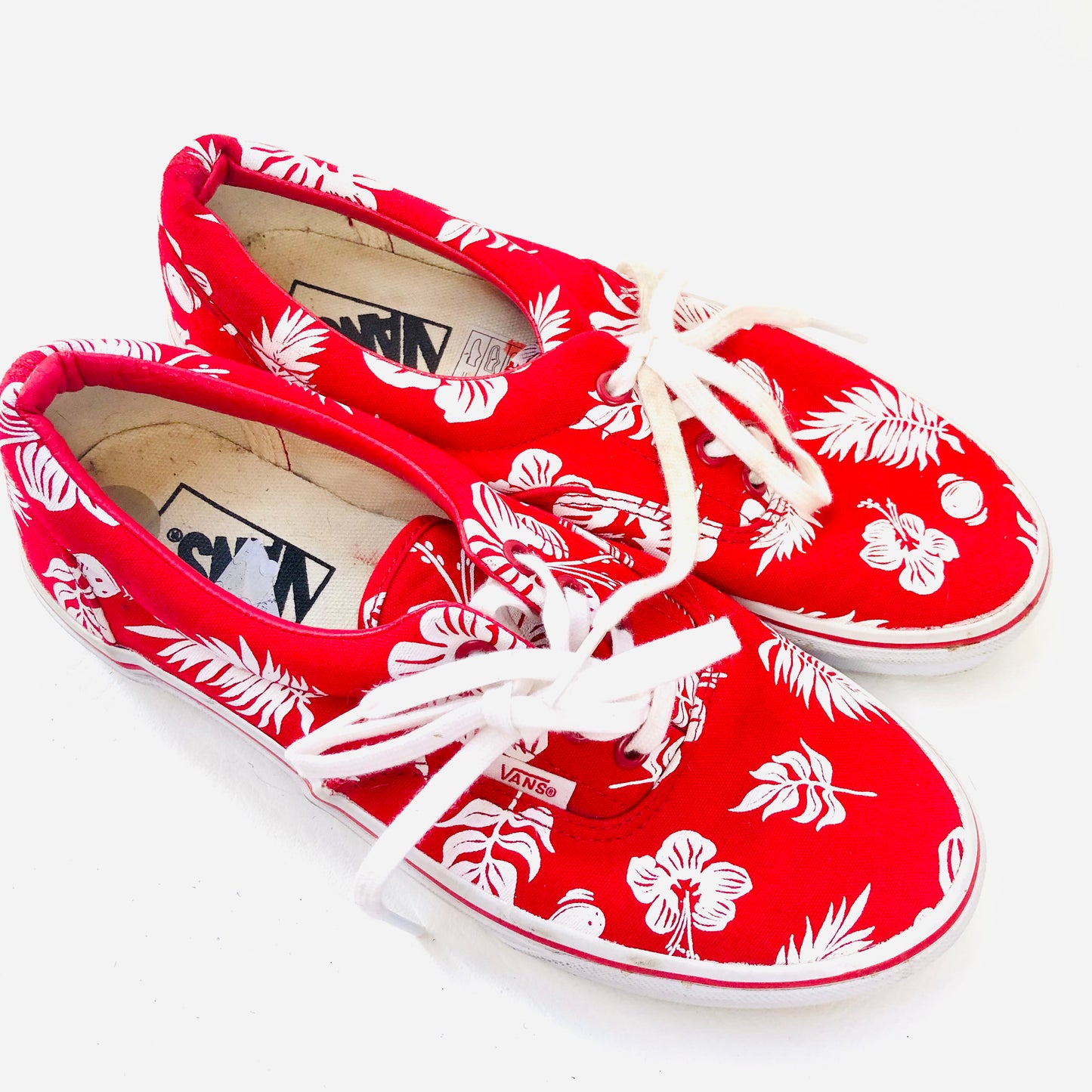 Vans Era Tropicoco Red & White Flower Pattern Trainers Sneaker UK 5.5 Womens