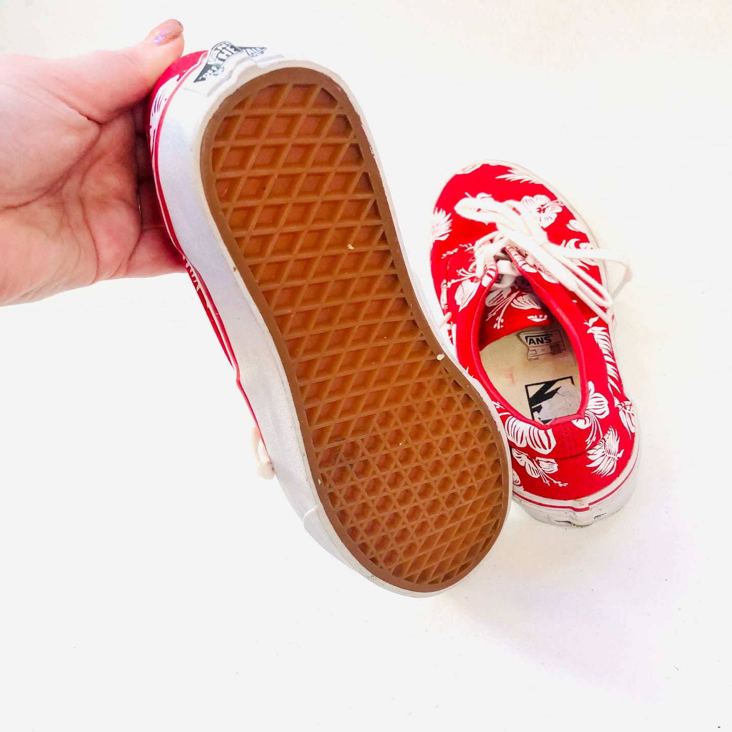 Vans Era Tropicoco Red & White Flower Pattern Trainers Sneaker UK 5.5 Womens
