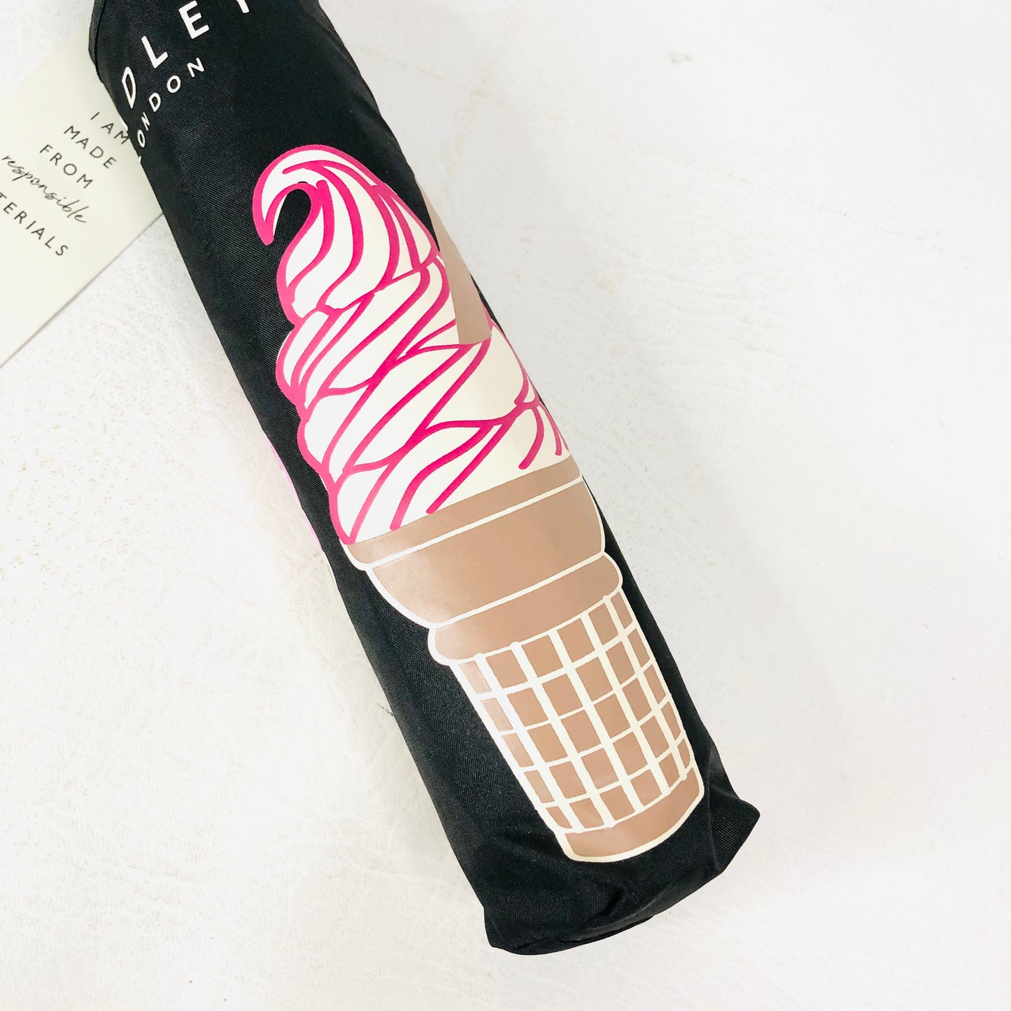 Radley London ‘Feeling Sweet’ Ice Cream Black Foldaway Umbrella NEW RRP £31