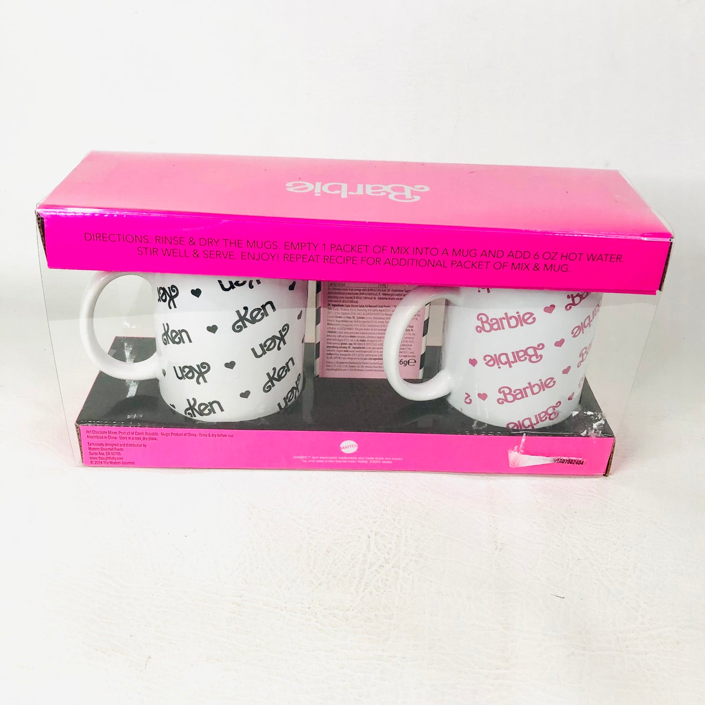 Barbie The Movie Barbie & Ken Ceramic Cocoa Mugs Set Of Two His And Hers NEW