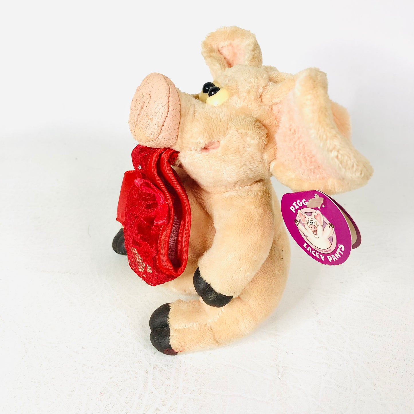 Piggin’ Big Ears Novelty Plush Lacy Red Pants Knickers Y2K Soft Toy