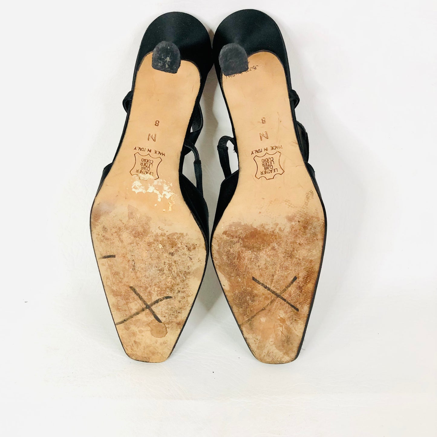 Vera Wang Vintage Black Satin Slingback Pump Court Shoes Evening Heels Size 5/6