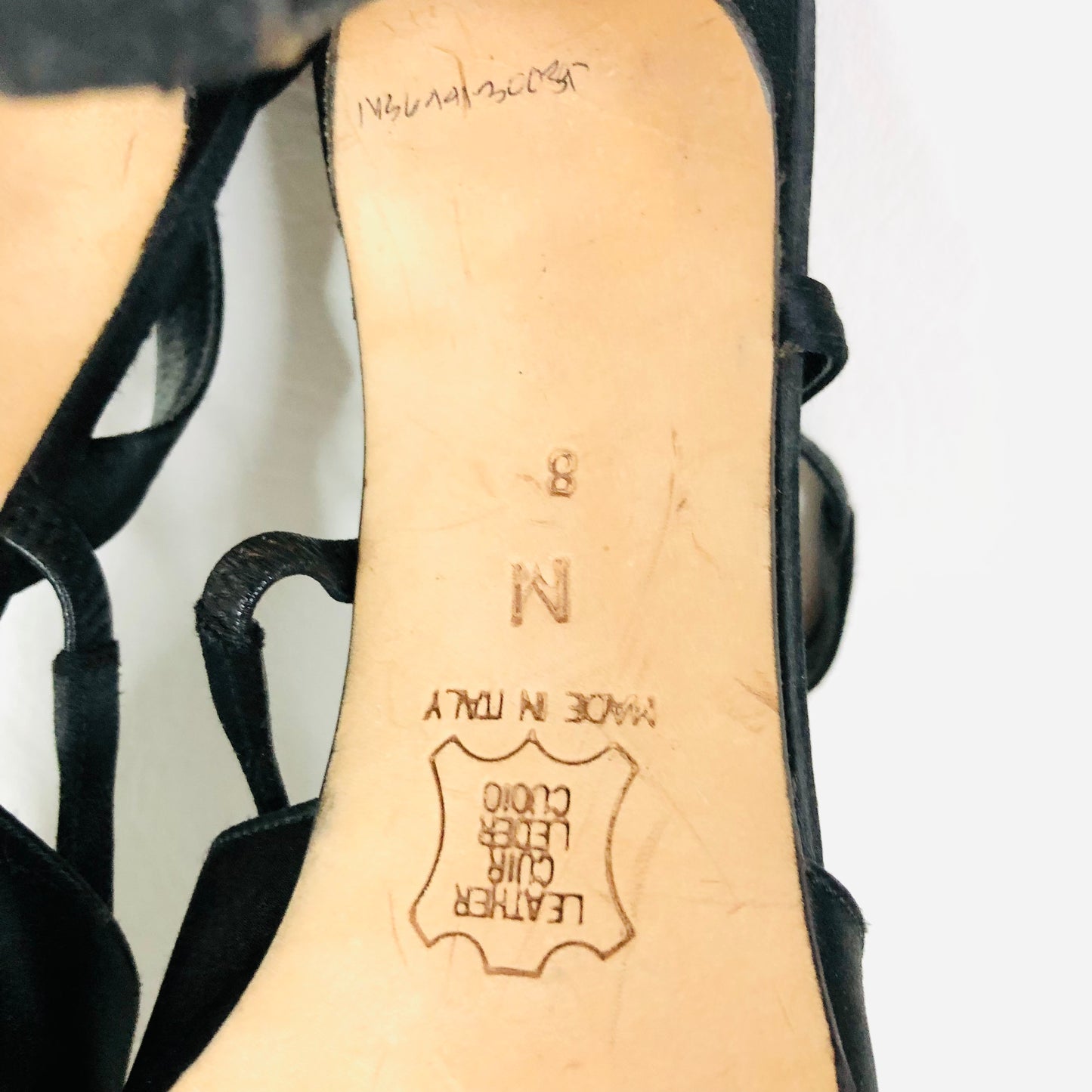 Vera Wang Vintage Black Satin Slingback Pump Court Shoes Evening Heels Size 5/6