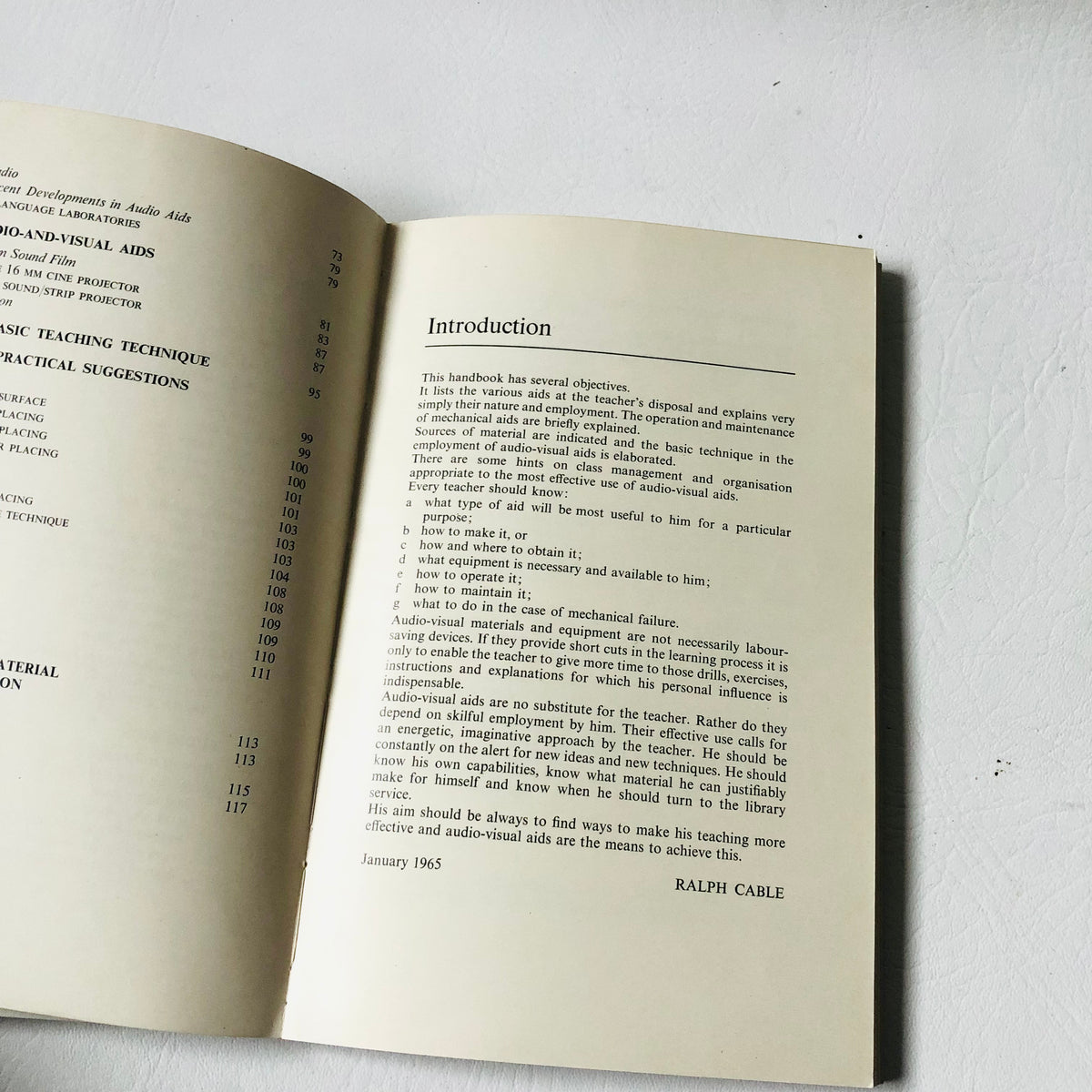 Audio-Visual Handbook Ralph Cable 1965 Education Media University of London