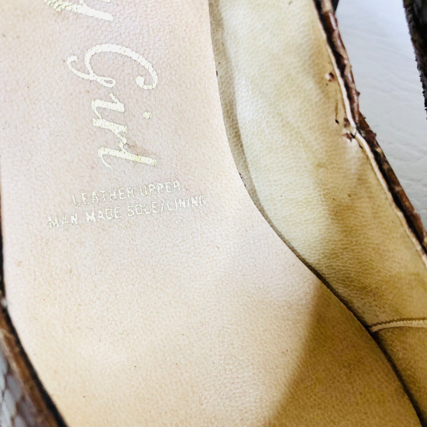 Lotus City Girl 1950s Brown Snakeskin Leather Heels Court Shoes Size 4.5 - Vintage
