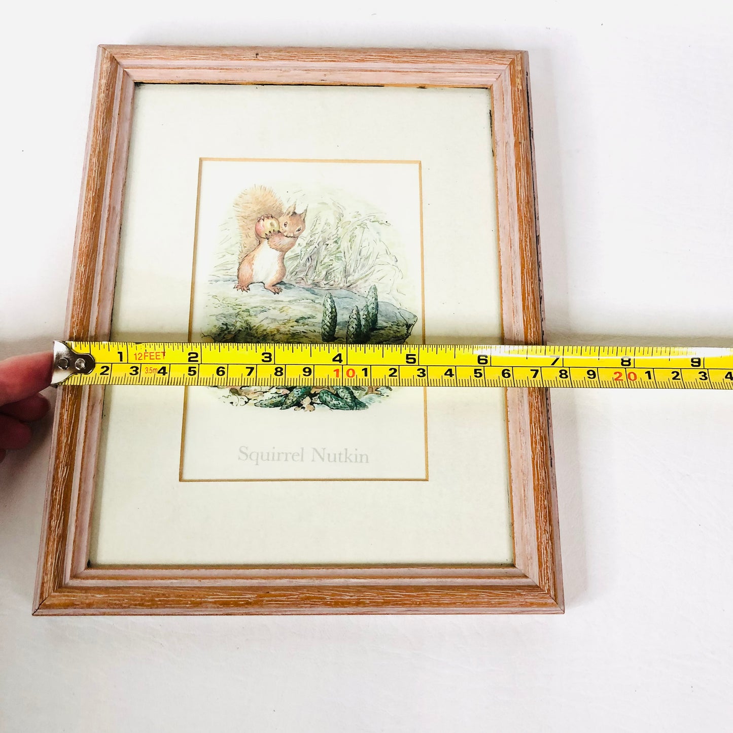 Squirrel Nutkin (Beatrix Potter) Framed Art Work Print Nursery Decor 8.5" x 7"
