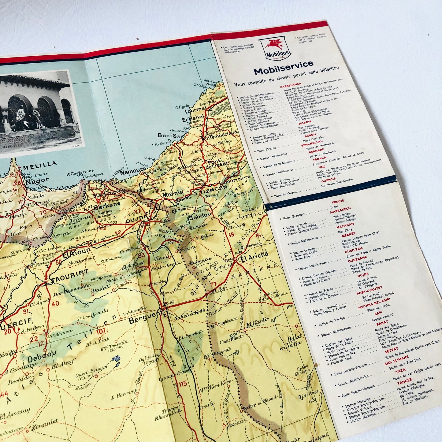 Vintage Moroccan 2x Mobilgas/Mobiloil Pegasus Road Maps Trips (Maroc) 1930s-1950
