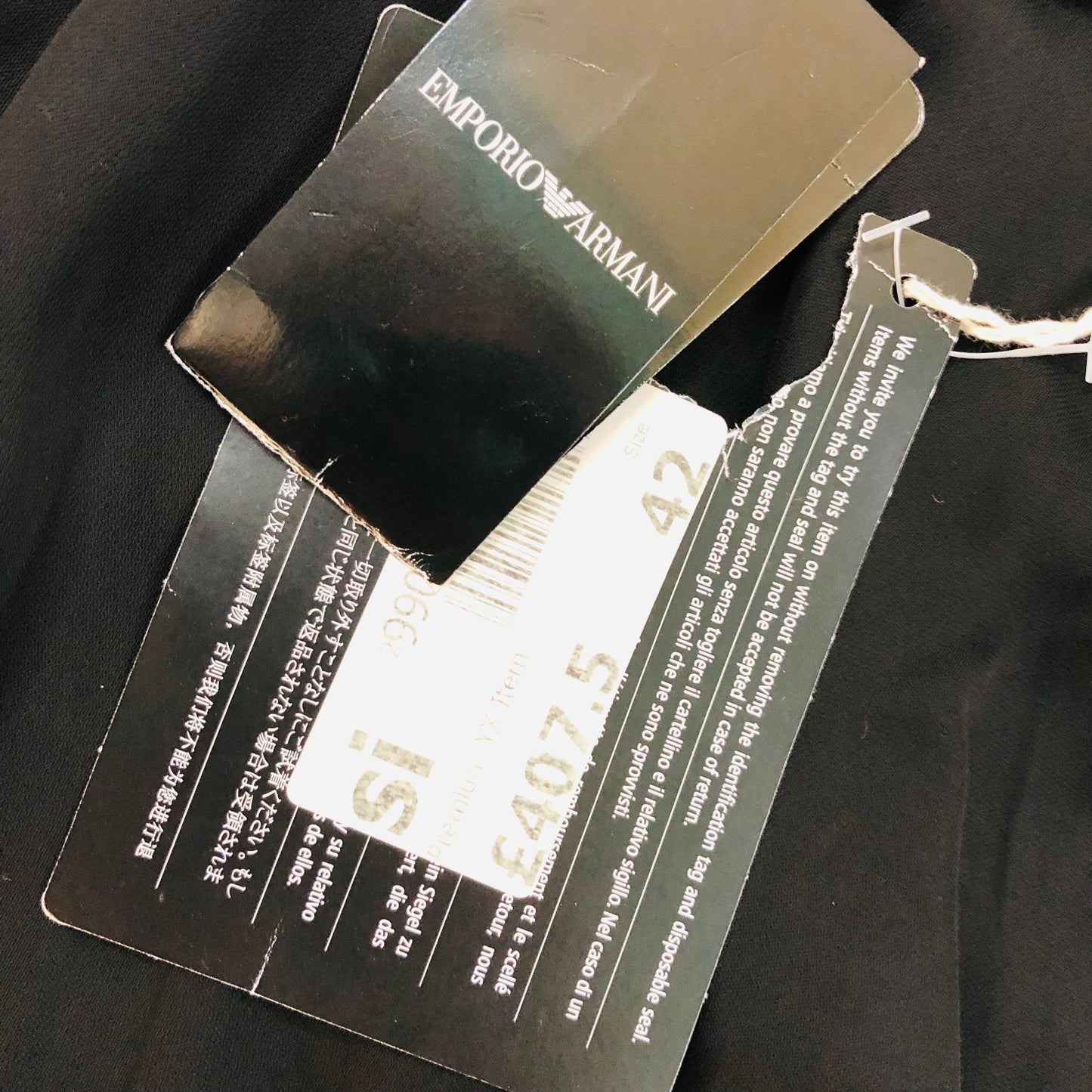 Emporio Armani black wrap style flutter sleeve shift dress size 42 (uk 12) New