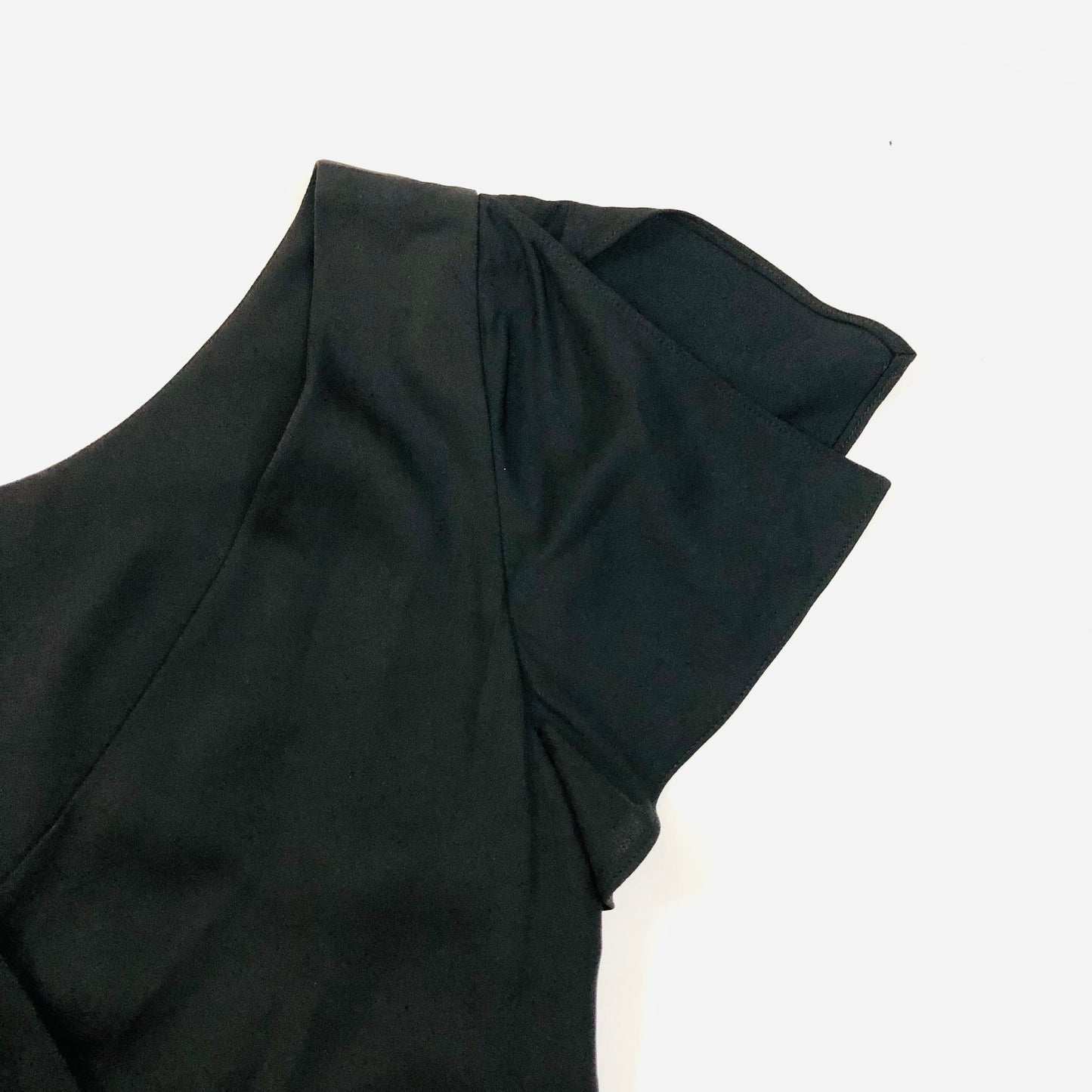 Emporio Armani black wrap style flutter sleeve shift dress size 42 (uk 12) New