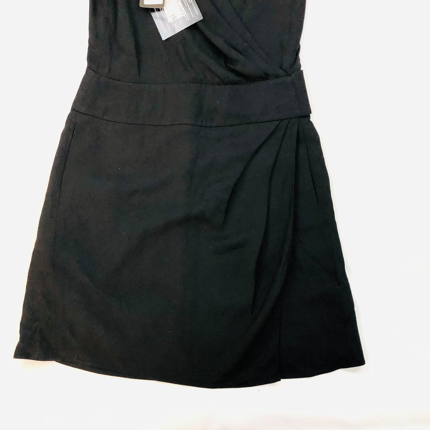 Emporio Armani black wrap style flutter sleeve shift dress size 42 (uk 12) New