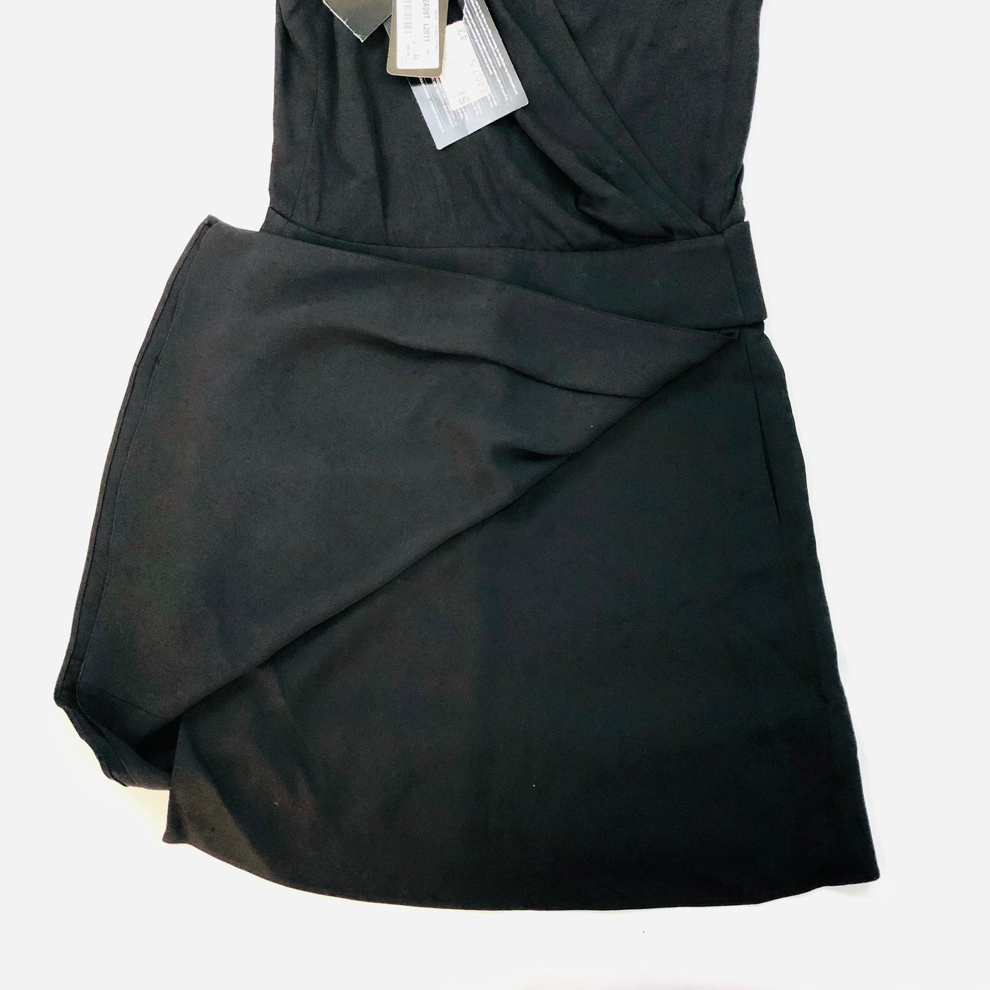 Emporio Armani black wrap style flutter sleeve shift dress size 42 (uk 12) New
