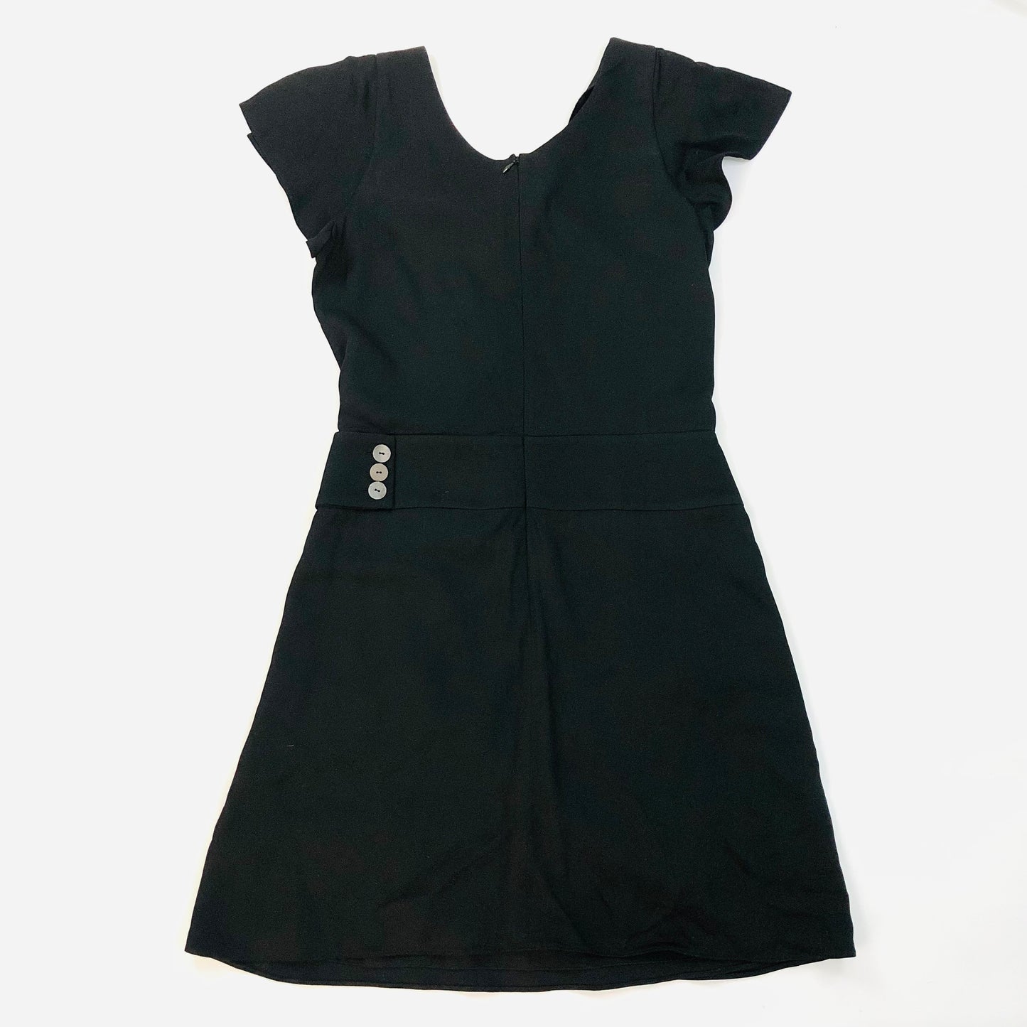 Emporio Armani black wrap style flutter sleeve shift dress size 42 (uk 12) New