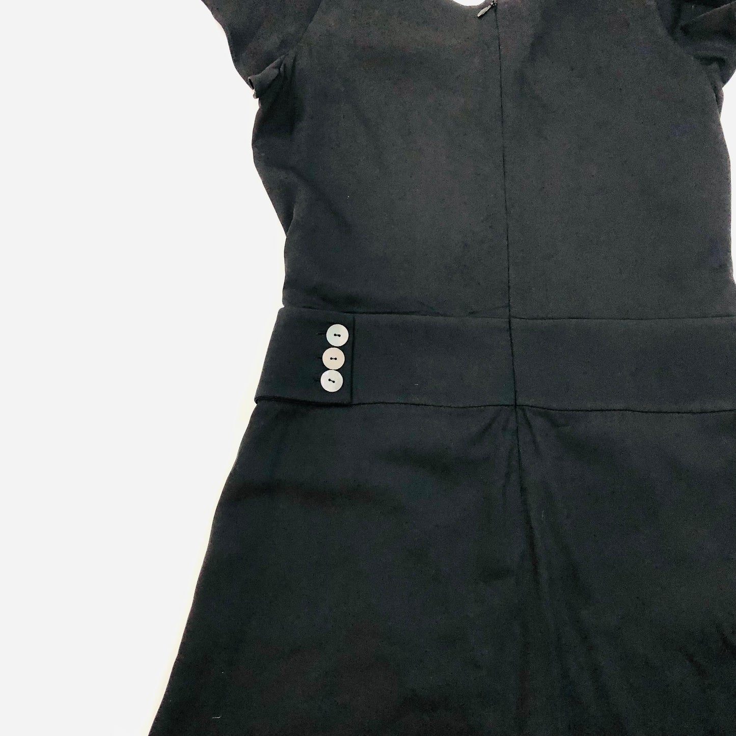 Emporio Armani black wrap style flutter sleeve shift dress size 42 (uk 12) New