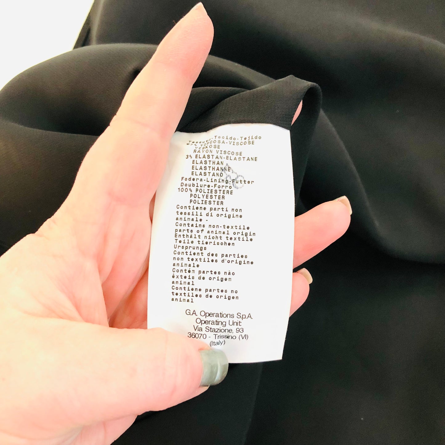 Emporio Armani black wrap style flutter sleeve shift dress size 42 (uk 12) New