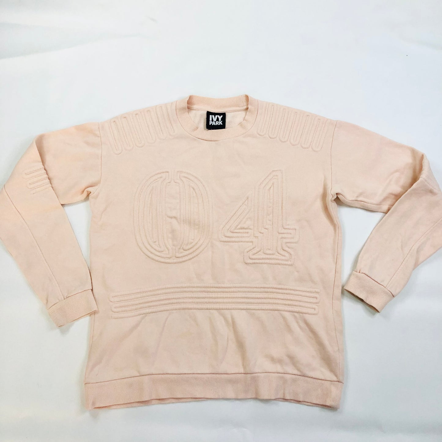 TOPSHOP X IVY PARK Light PINK CORDED O4 JUMPER SWEATER VARSITY SIZE S