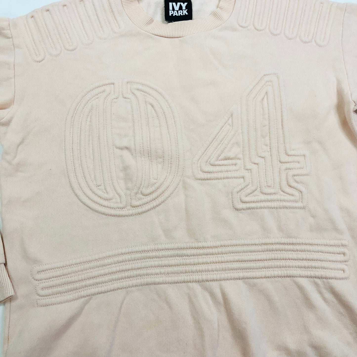 TOPSHOP X IVY PARK Light PINK CORDED O4 JUMPER SWEATER VARSITY SIZE S