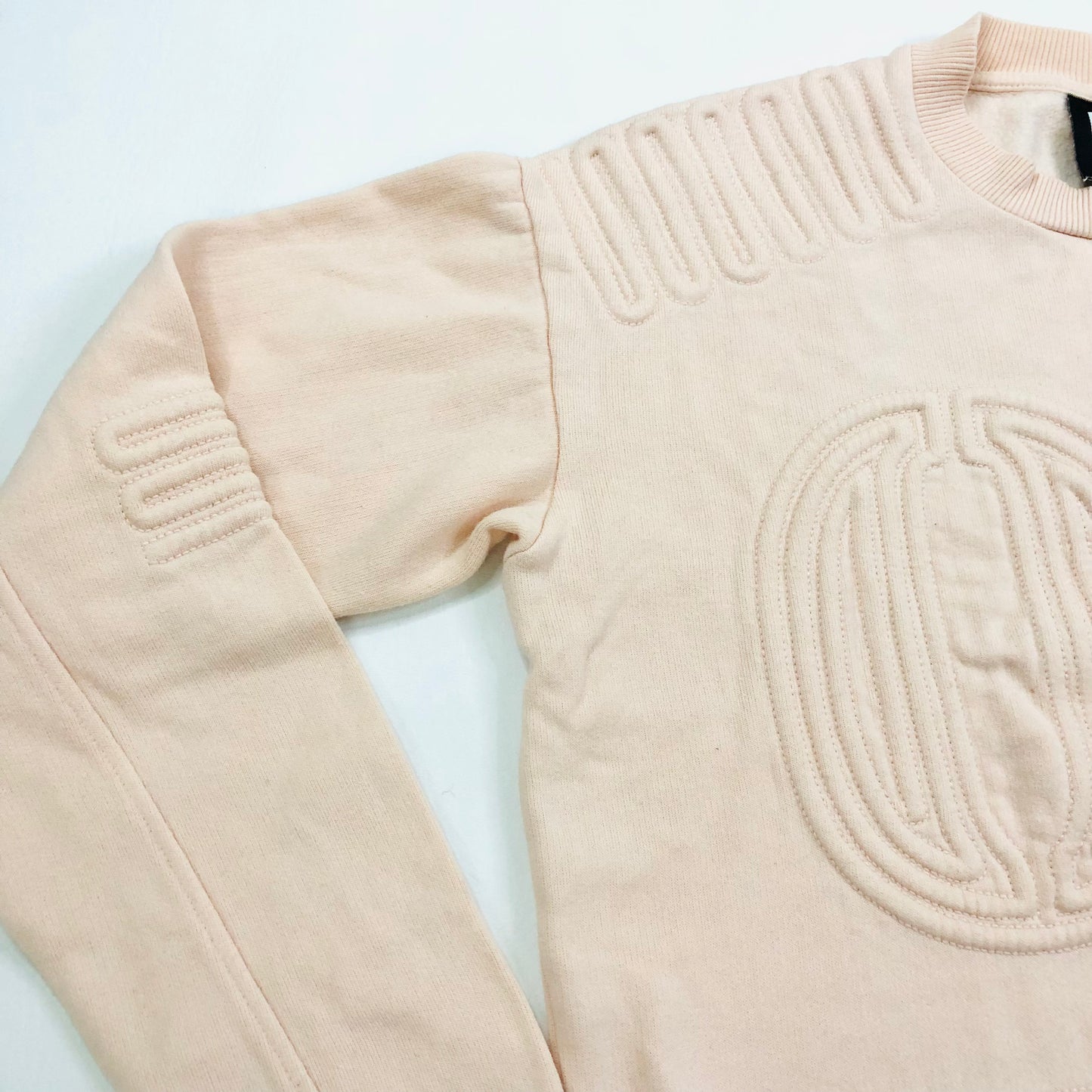 TOPSHOP X IVY PARK Light PINK CORDED O4 JUMPER SWEATER VARSITY SIZE S