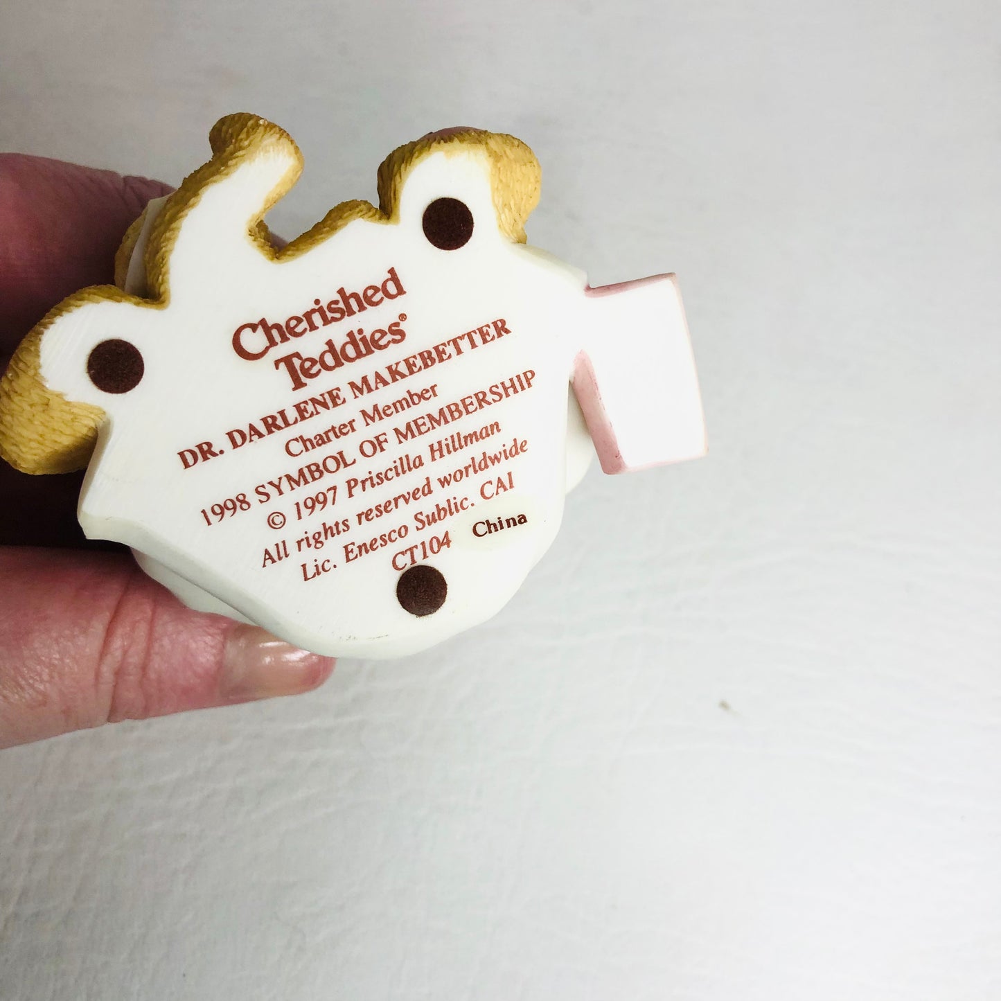 Cherished Teddies - Dr Darlene Makebetter 1998 Charter Member Enesco Priscilla Hillman CT004