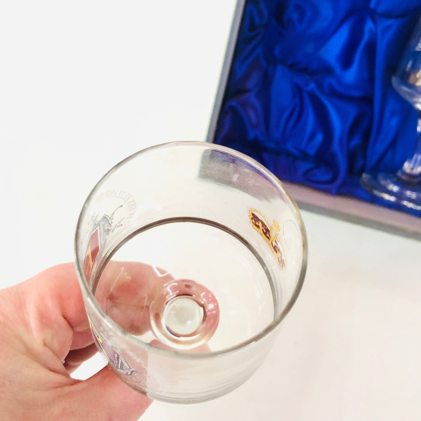Pair Of Two Vintage Royal Queen Elizabeth II Silver Jubilee Glasses Boxed 1977