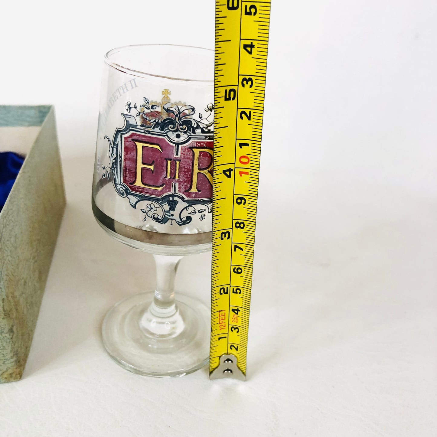 Pair Of Two Vintage Royal Queen Elizabeth II Silver Jubilee Glasses Boxed 1977