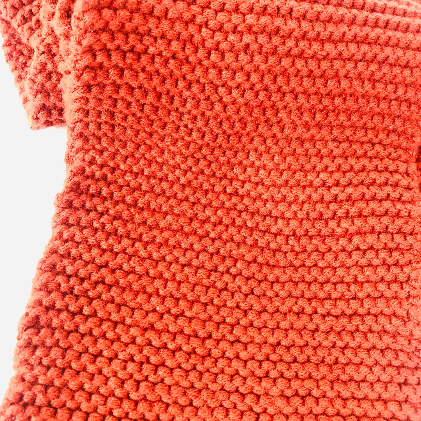 Calvin Klein Burnt Orange Red Acrylic Knitted Scarf 16 X 165cm Unisex