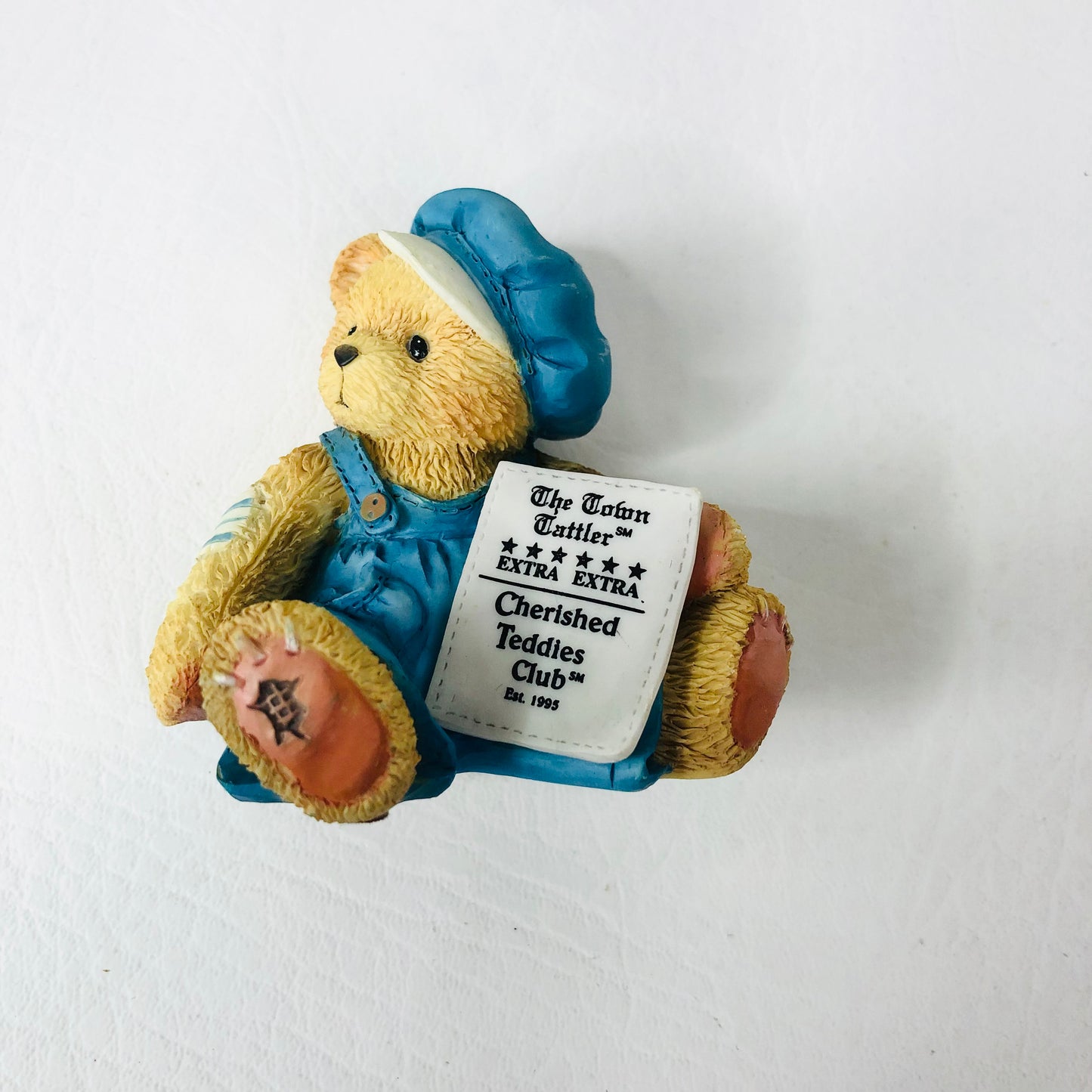 Cherished Teddies Cub E. Bear 1995 Charter Member Only Figurine - Newsboy Priscilla Hillman CT001