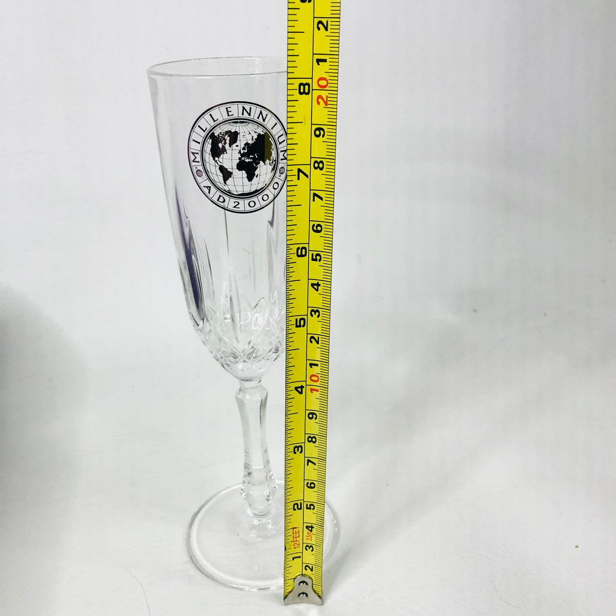RCR Millennium Vintage 2 Champagne Lead Crystal Glasses Flutes & Silver Coasters