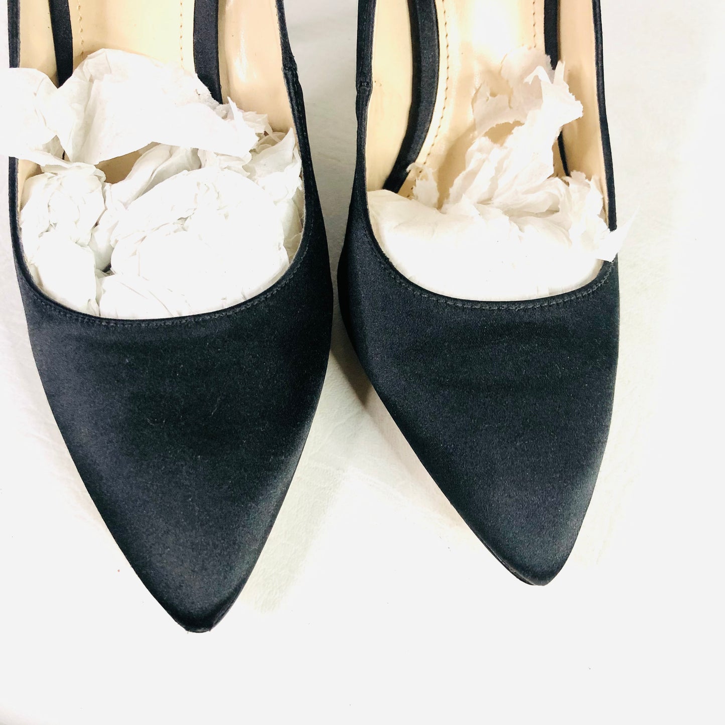 ENZO ANGIOLINI Padilla Black Satin Glitter Back Bow Court Heels Size uk 6 New
