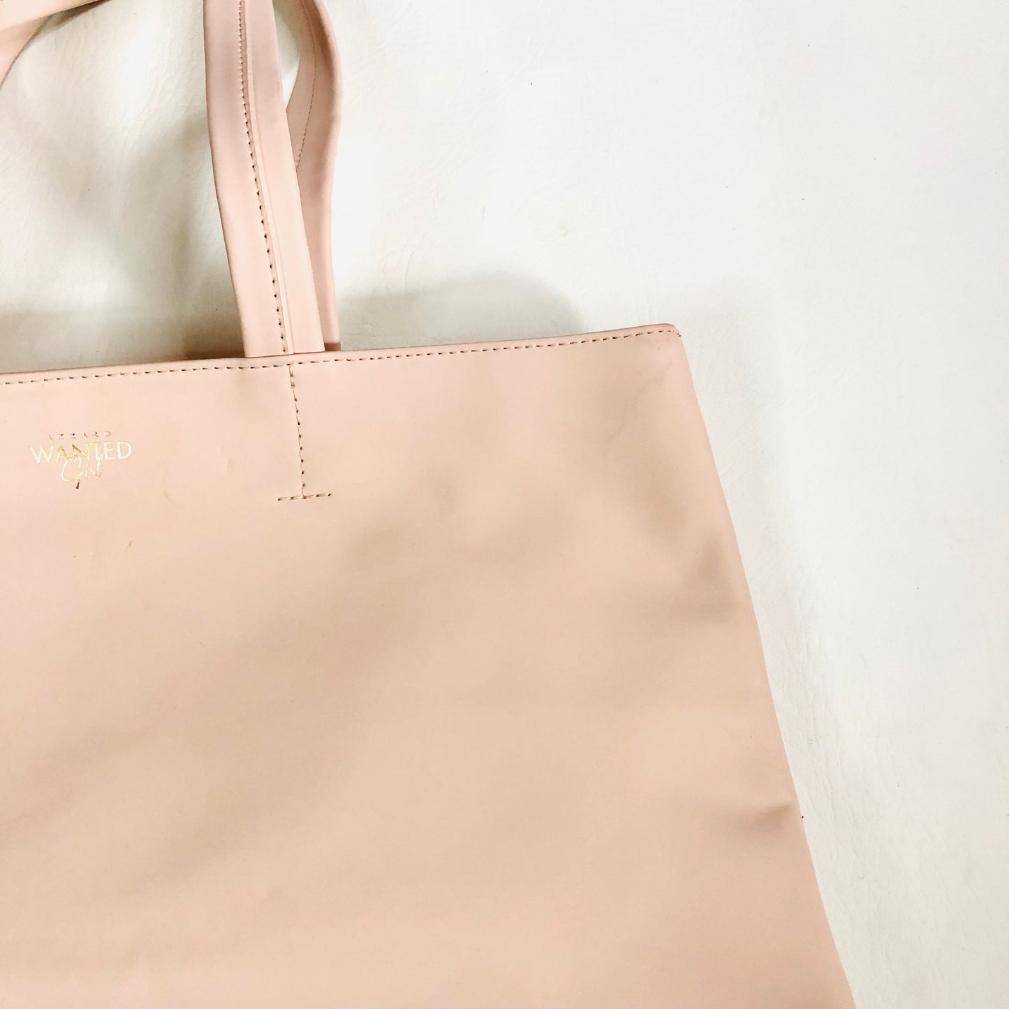 Azzaro Wanted Girl Light Blush Pink Tote Bag purse with charm Faux Leather