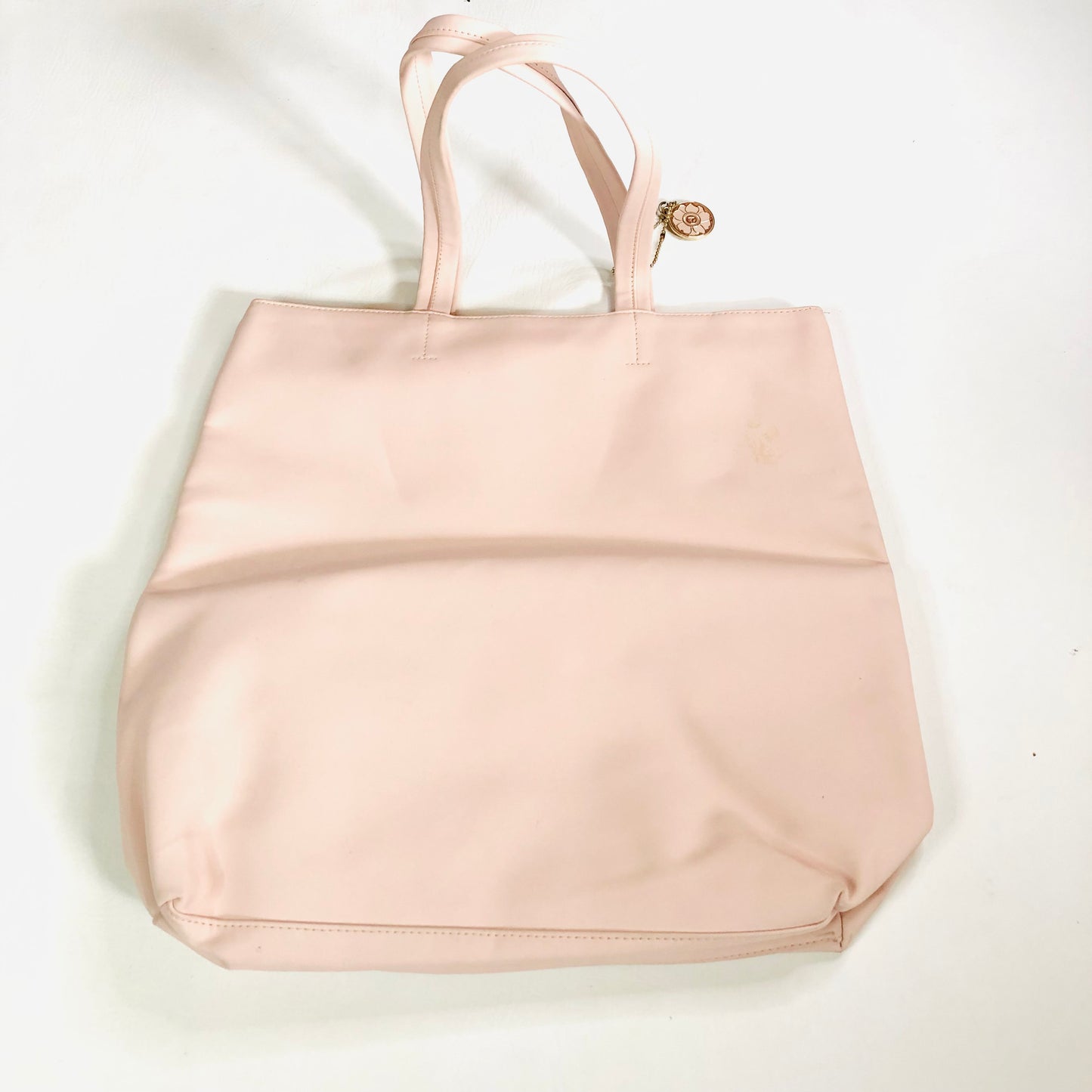 Azzaro Wanted Girl Light Blush Pink Tote Bag purse with charm Faux Leather