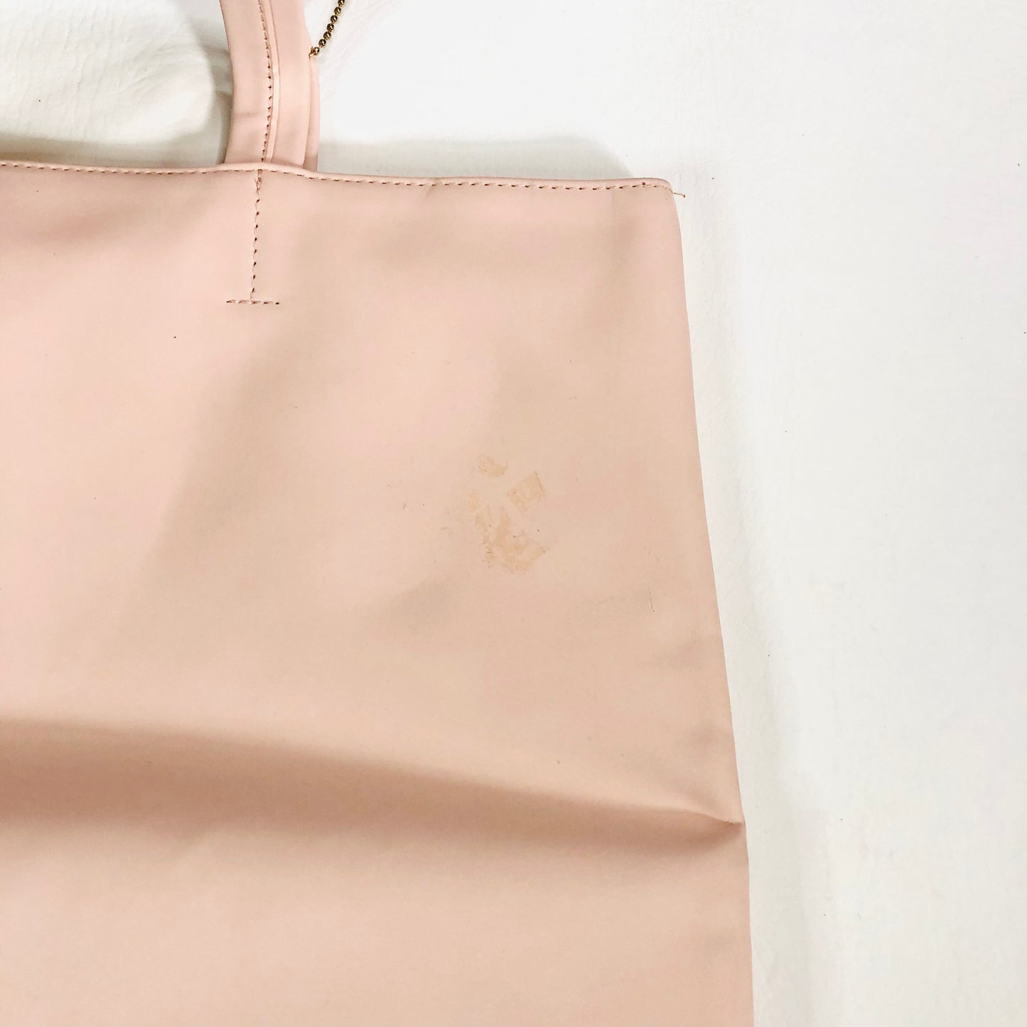Azzaro Wanted Girl Light Blush Pink Tote Bag purse with charm Faux Leather