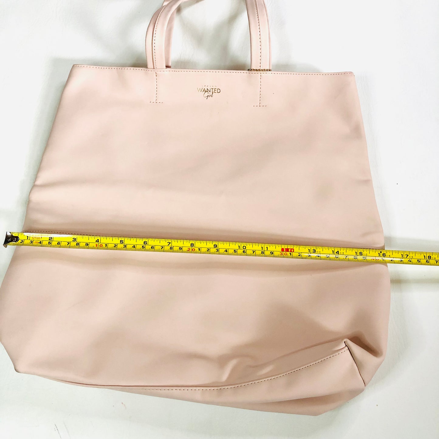 Azzaro Wanted Girl Light Blush Pink Tote Bag purse with charm Faux Leather