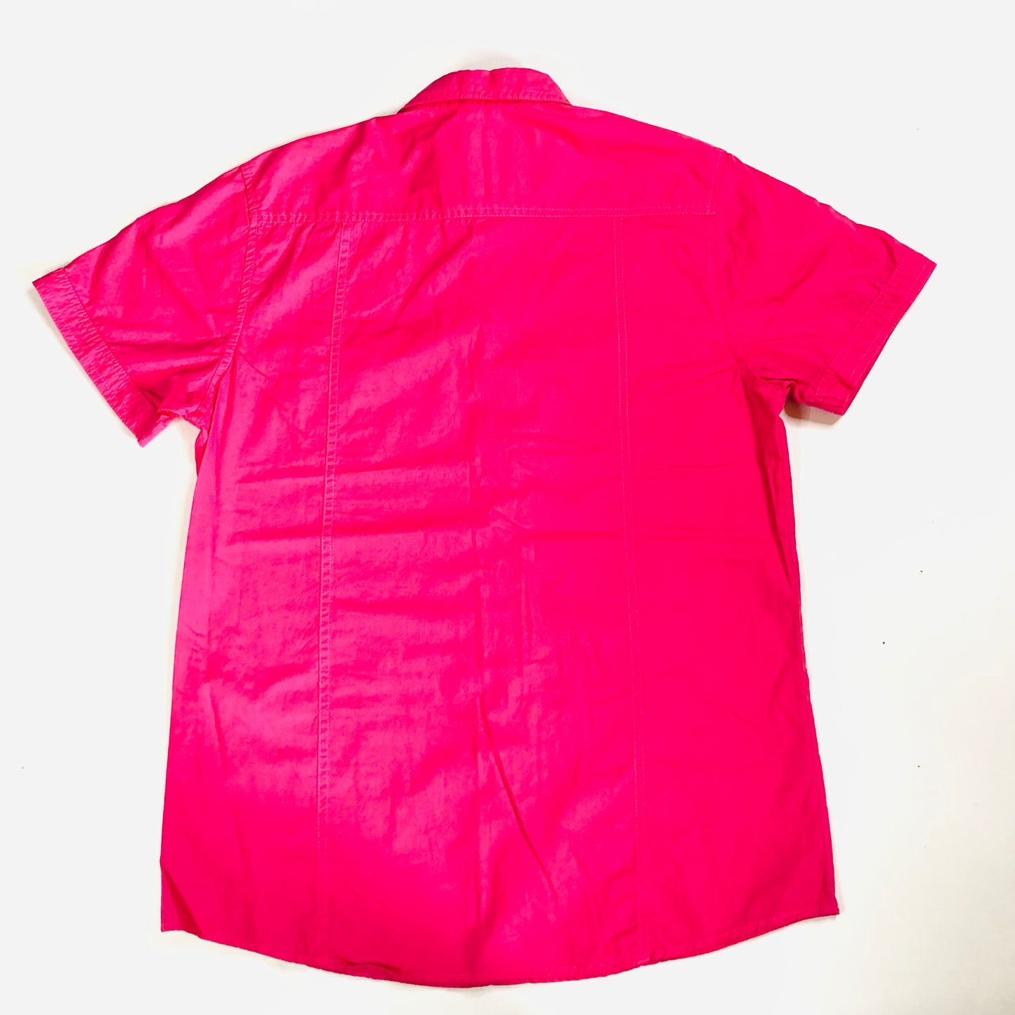 Urban Spirit Y2K Short Sleeve Hot Fuchsia Pink Mens Casual Shirt Size Medium