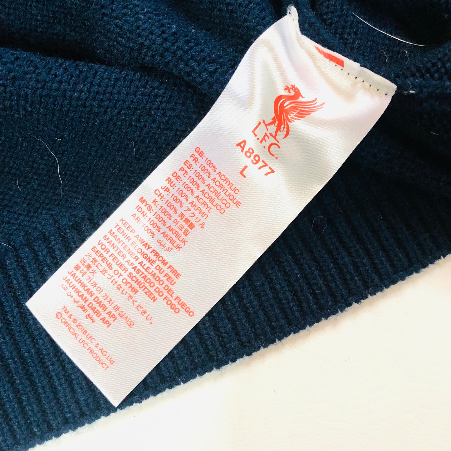 Liverpool Football Club L.F.C Mens Navy Blue Knit V-Neck jumper Size Large