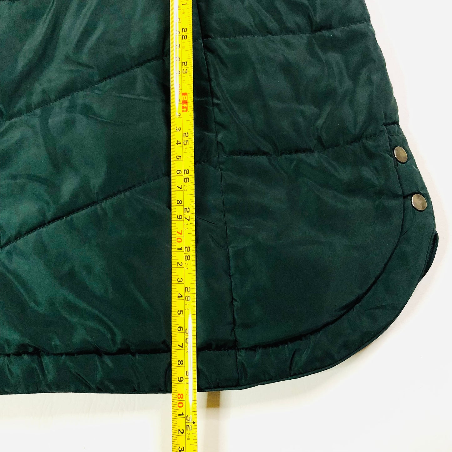 Next Ladies Dark Green Padded Winter Coat With Concealed Hood Size 10