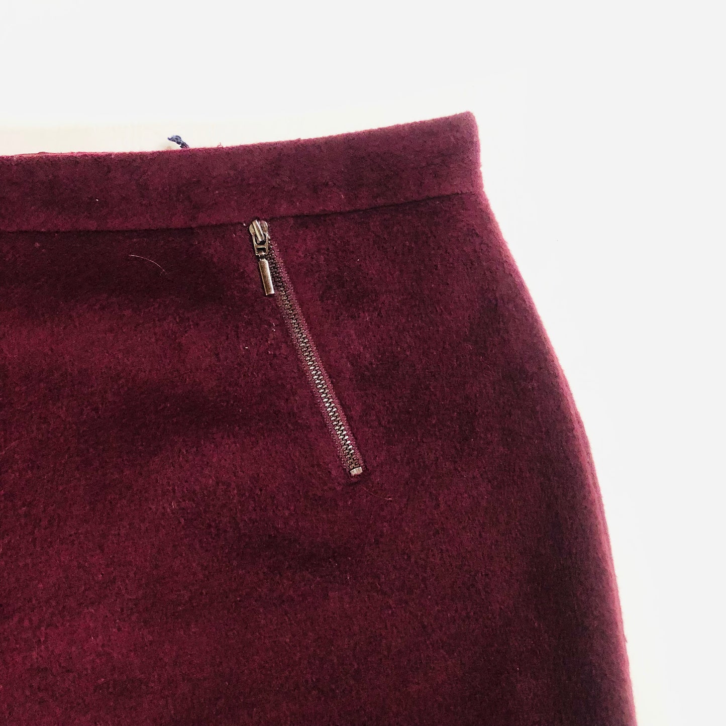 M&S Collection Burgundy Wool Blend Textured A-Line Short Skirt Size 16 NEW