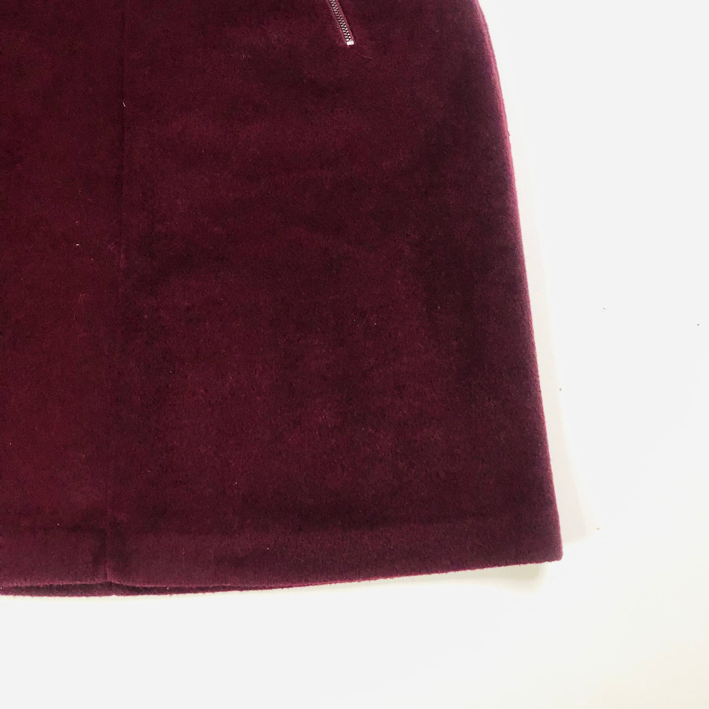 M&S Collection Burgundy Wool Blend Textured A-Line Short Skirt Size 16 NEW
